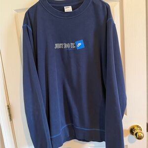Nike Navy Crewneck Sweatshirt with Black Logo